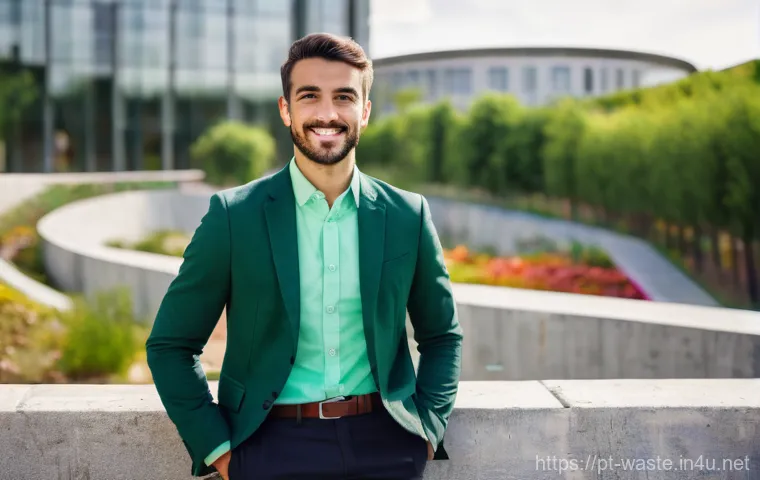 폐기물처리 실기 시험 면접 준비 - The Passionate Advocate for a Circular Economy**
A dynamic, medium shot of a young Portuguese profe...