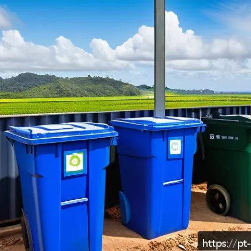 Home 30 폐기물처리 실무와 안전 규정 - A detailed scene inside a modern Brazilian waste management facility showing separate, clearly label...