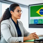Home 23 폐기물처리 관련 자격증 비교 - A professional Brazilian environmental manager in an office setting, reviewing logistics reverse flo...